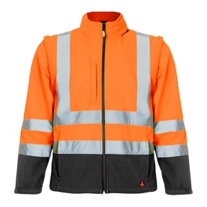 CASACO SOFTSHELL BICOLOR CINZA/LARANJA AV 37751